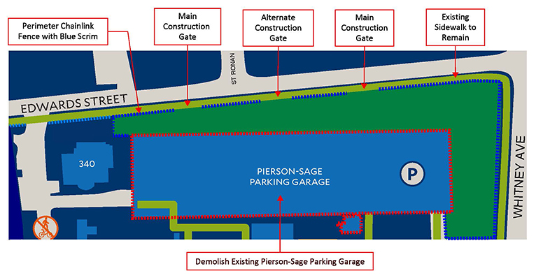 Demolition plan for existing Pierson-Sage Parking Garage 
