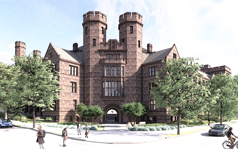 Osborn Memorial Laboratories, front exterior view, rendering by HGA Architects, courtesy of Yale Facilities