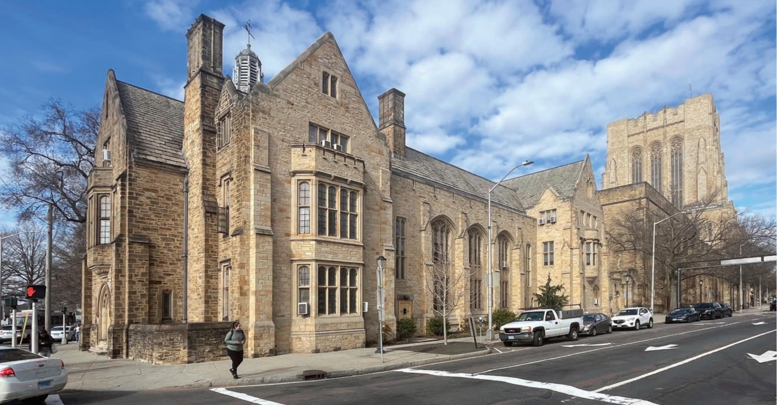 Ray Tompkins House facing north, Yale University, photo courtesy of Yale Facilities