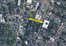 Google map view of Sachem Street between Hillhouse and Whitney Avenues