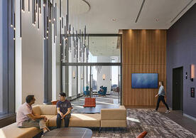 Fourteenth-floor lounge, Kline Tower, by Thomas Holdsworth. 
